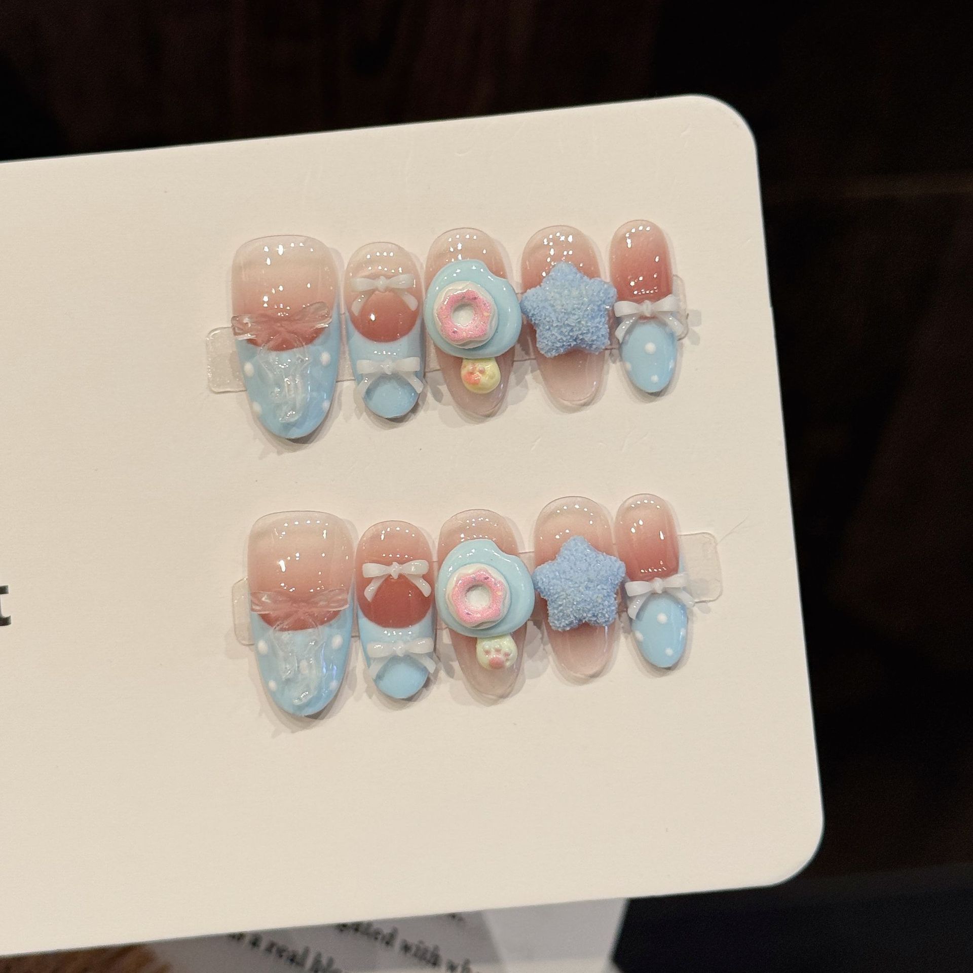 Resin Art Ideas - 10 Uds. de uñas postizas ovaladas