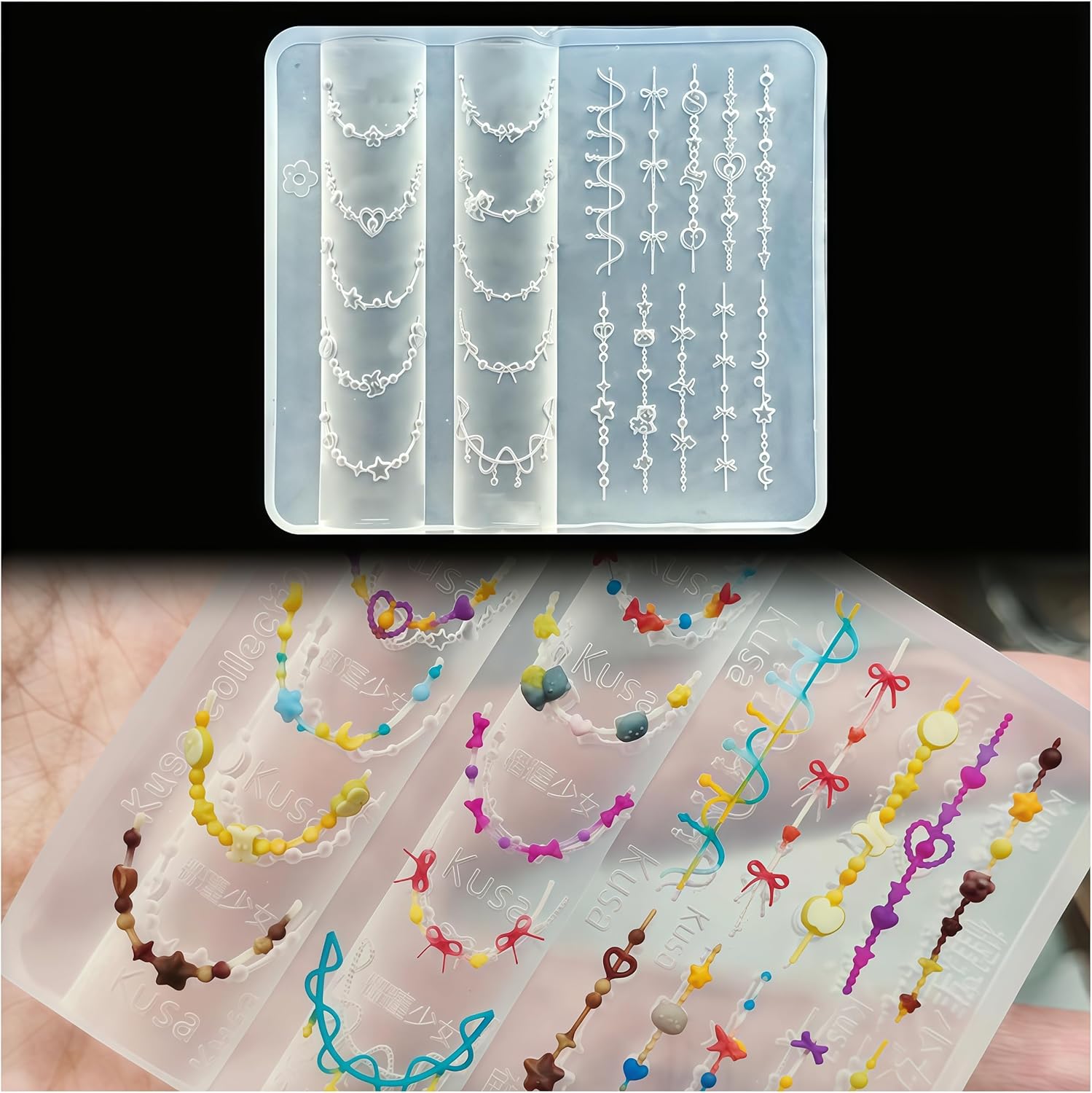 Resin Art Templates Free - Collar de cuentas 3D, molde artístico