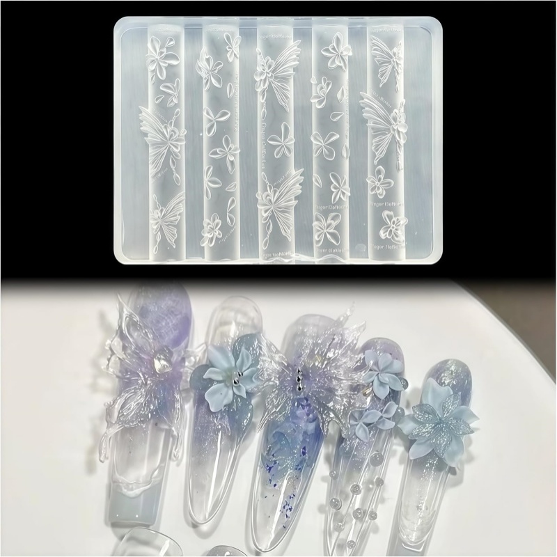 Resin Art Templates Free - Molde 3D de mariposa y flor