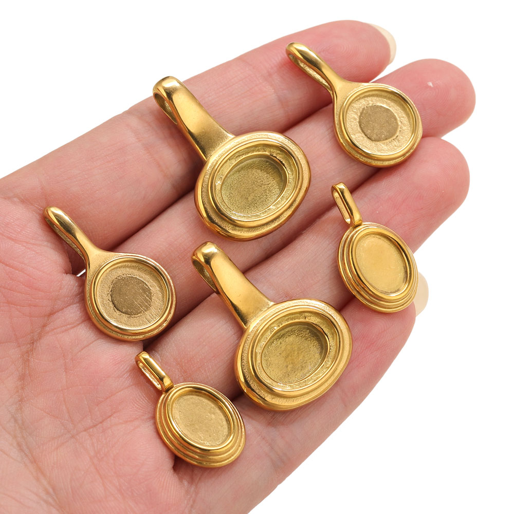 Bandejas ovaladas redondas de  - Bezels Pendant Resin reseña y precio