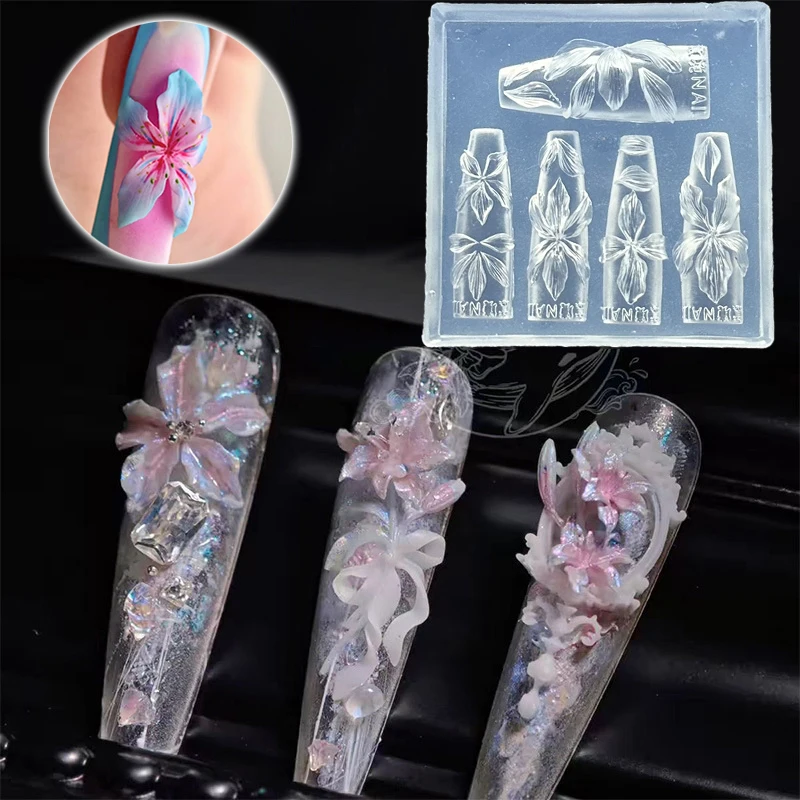 Molde de uñas de flores 3D, he - Resin Art Templates Free reseña y precio
