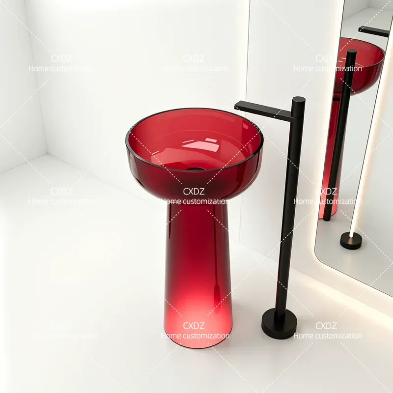 Lavabo de Columna Integrado de - Resin Art In Floor reseña y precio
