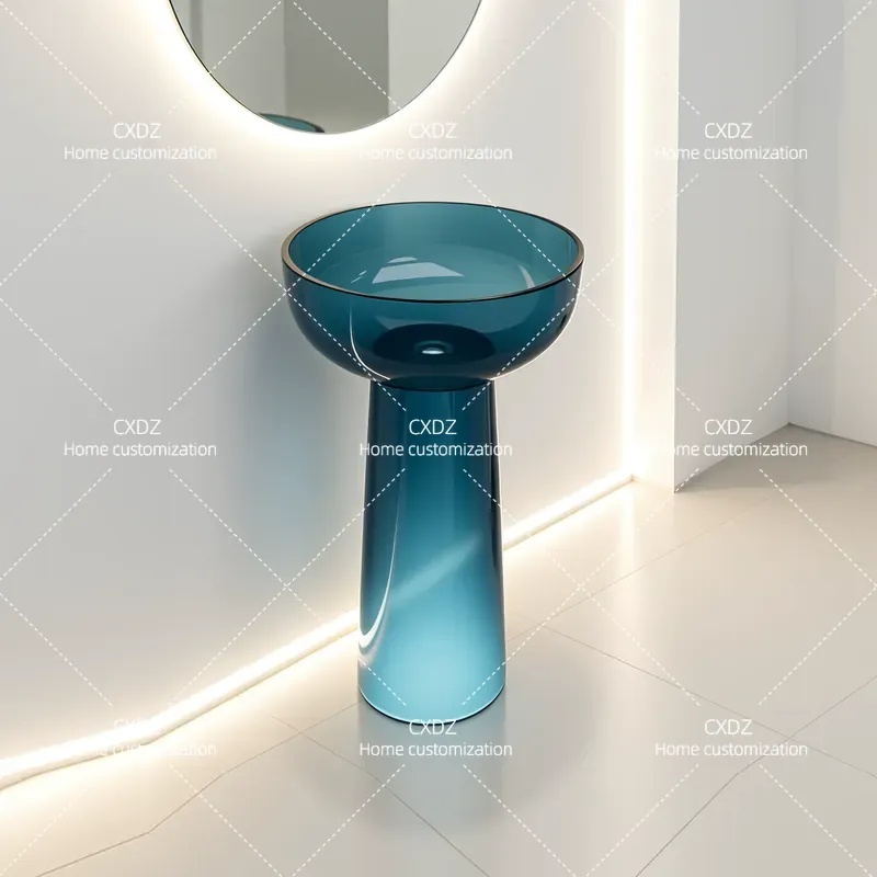 Lavabo de Columna Integrado de - Resin Art In Floor reseña y precio