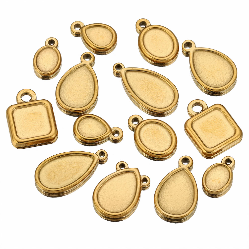5 piezas de acero inoxidable,  - Bezels Pendant Resin reseña y precio