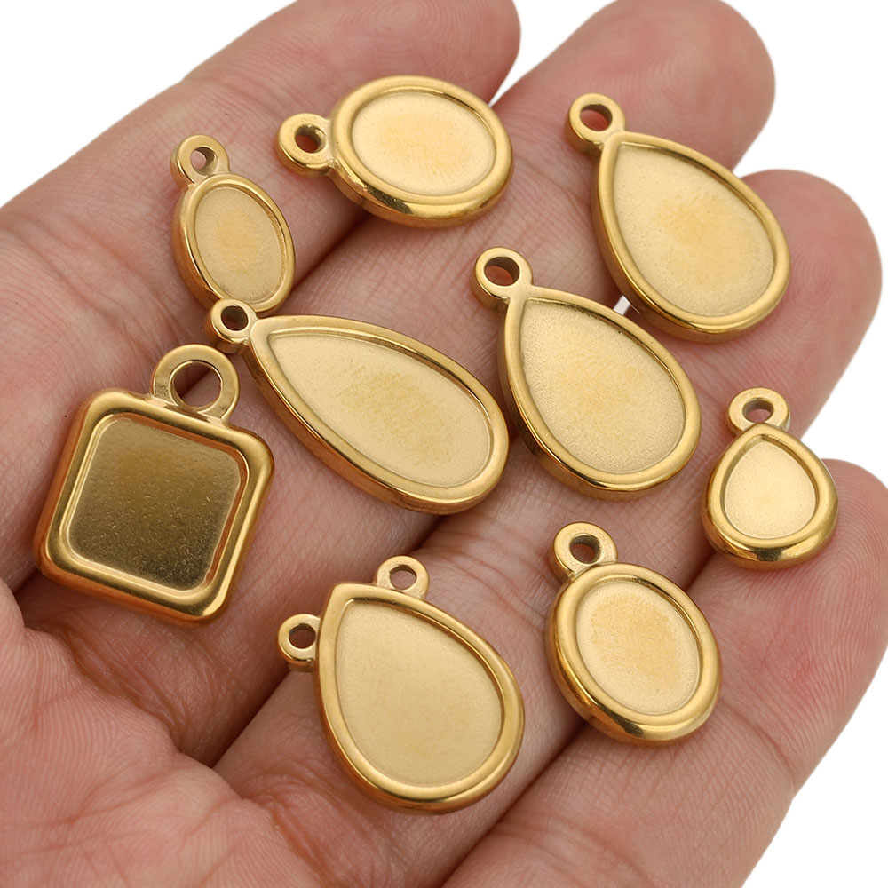 5 piezas de acero inoxidable,  - Bezels Pendant Resin reseña y precio