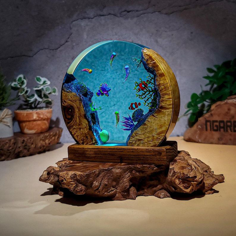 Lámpara de Mesa de Resina con  - Resin Art Light reseña y precio