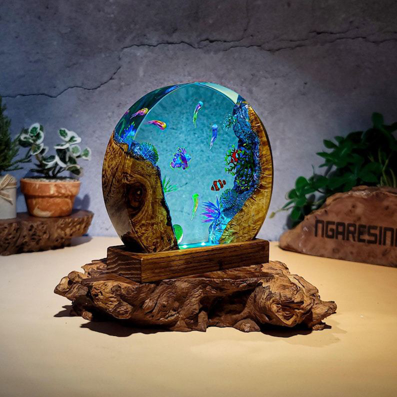 Lámpara de Mesa de Resina con  - Resin Art Light reseña y precio