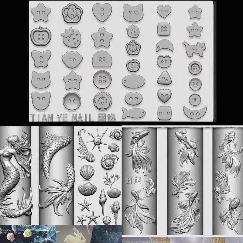 Plantillas de silicona suave 3 - Resin Art Templates Free reseña y precio