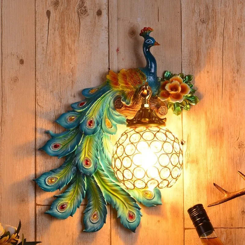Lámparas de pared de pavo real - Background Resin Art reseña y precio